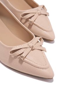 Boss Lady Closed Pointed Toe Flats - Nude sold by Miss Lola