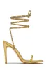 Pretty Girl Embellished Lace Up High Heels - Black sold by Miss Lola