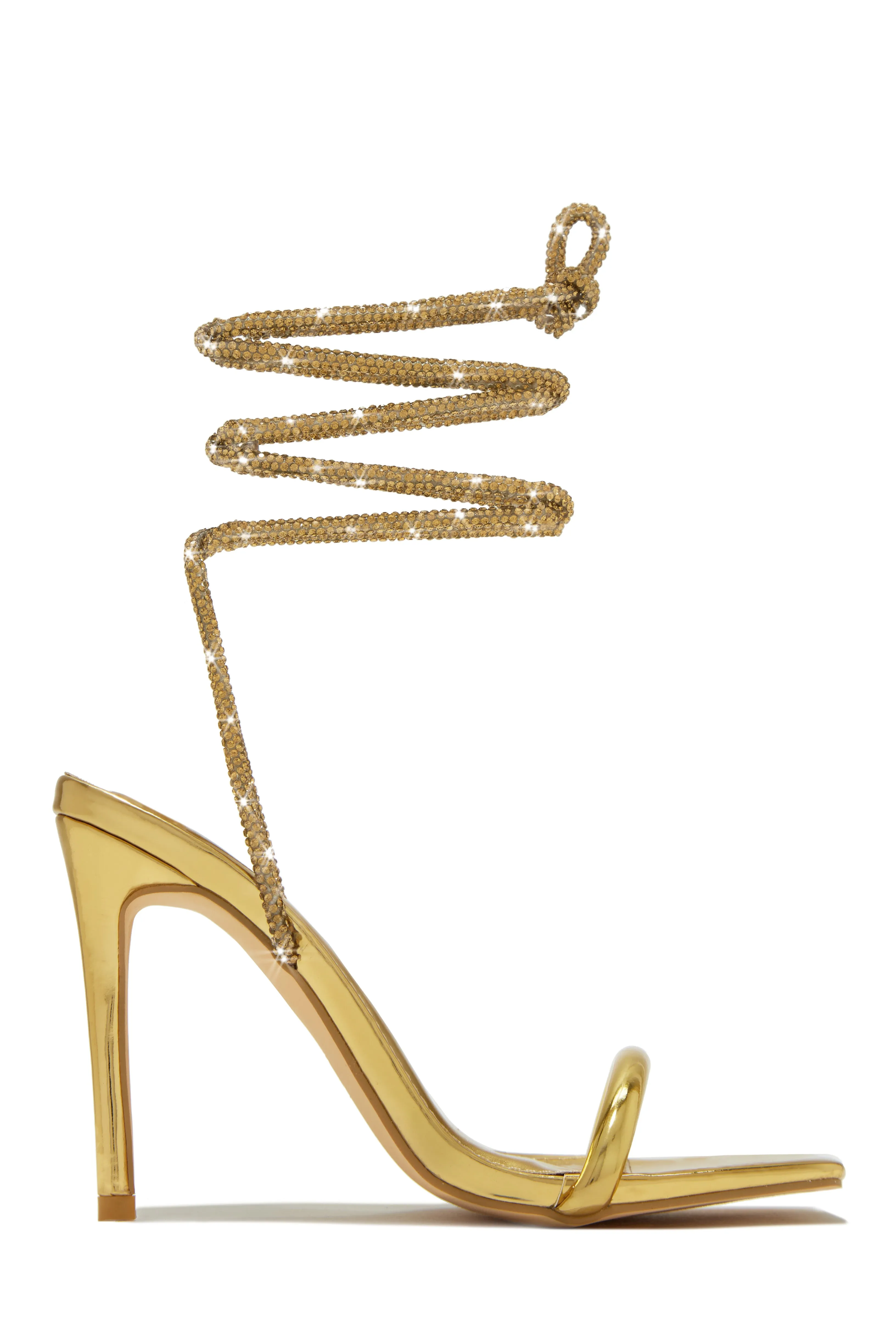 Pretty Girl Embellished Lace Up High Heels - Black sold by Miss Lola product image thumbnail 5