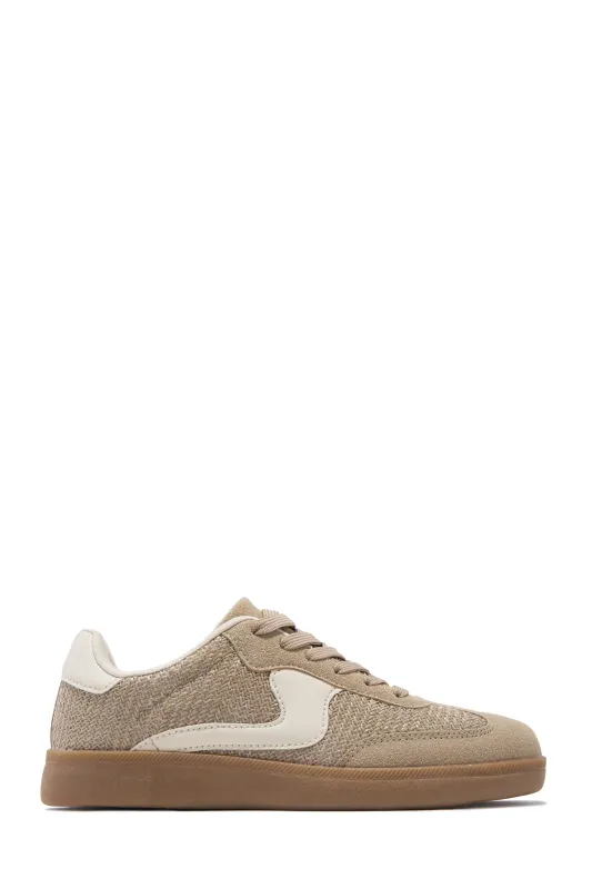Piper Lace Up Sneakers - Taupe sold by Miss Lola