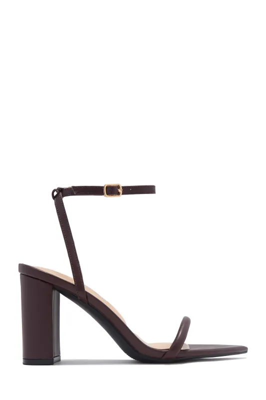 Reyna Single Sole Block Heels - Brown sold by Miss Lola