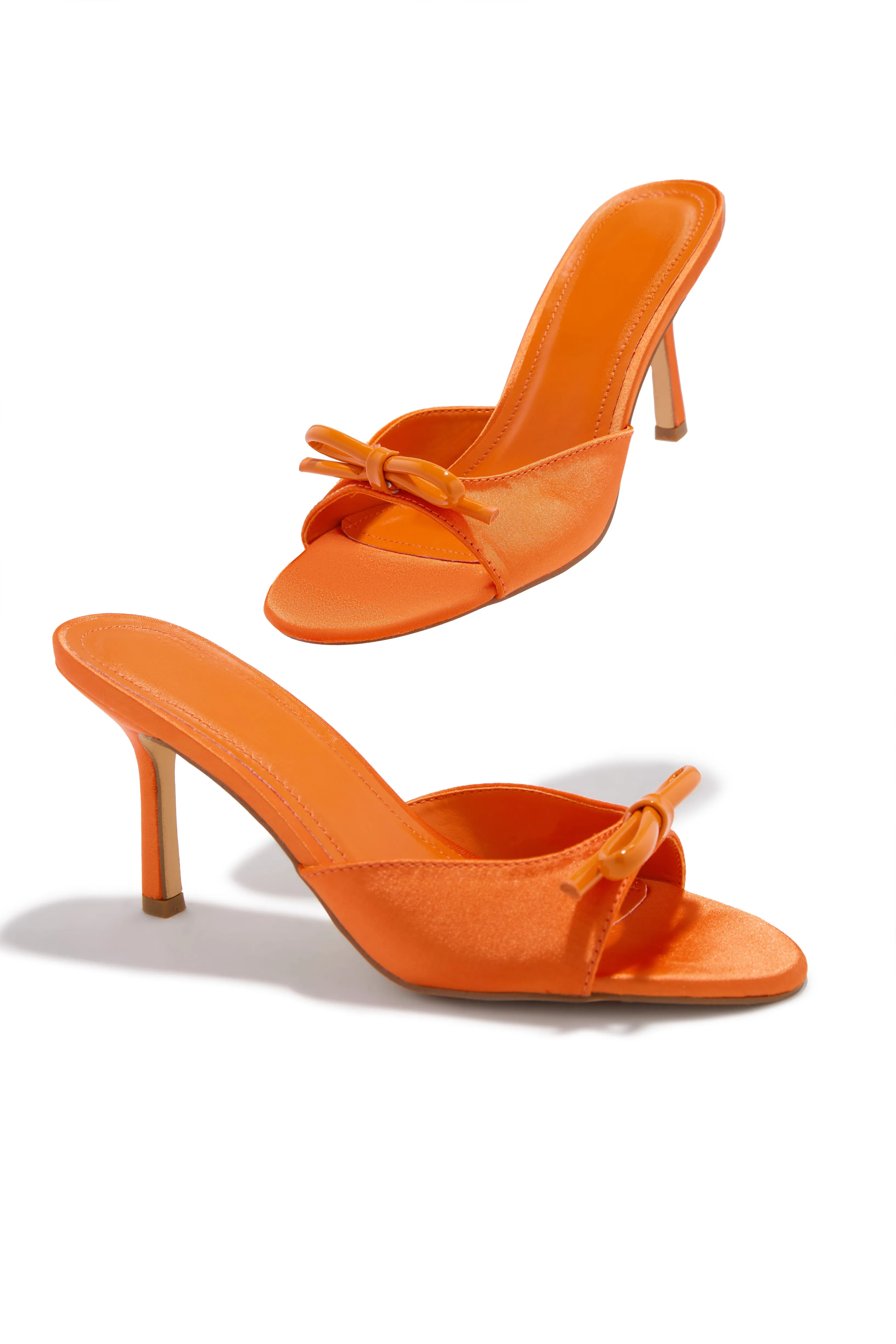 Camila Mid Heel Mules - Orange sold by Miss Lola product image thumbnail 2