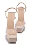 Hot Bombshell Platform High Heels - Nude Clear sold by Miss Lola