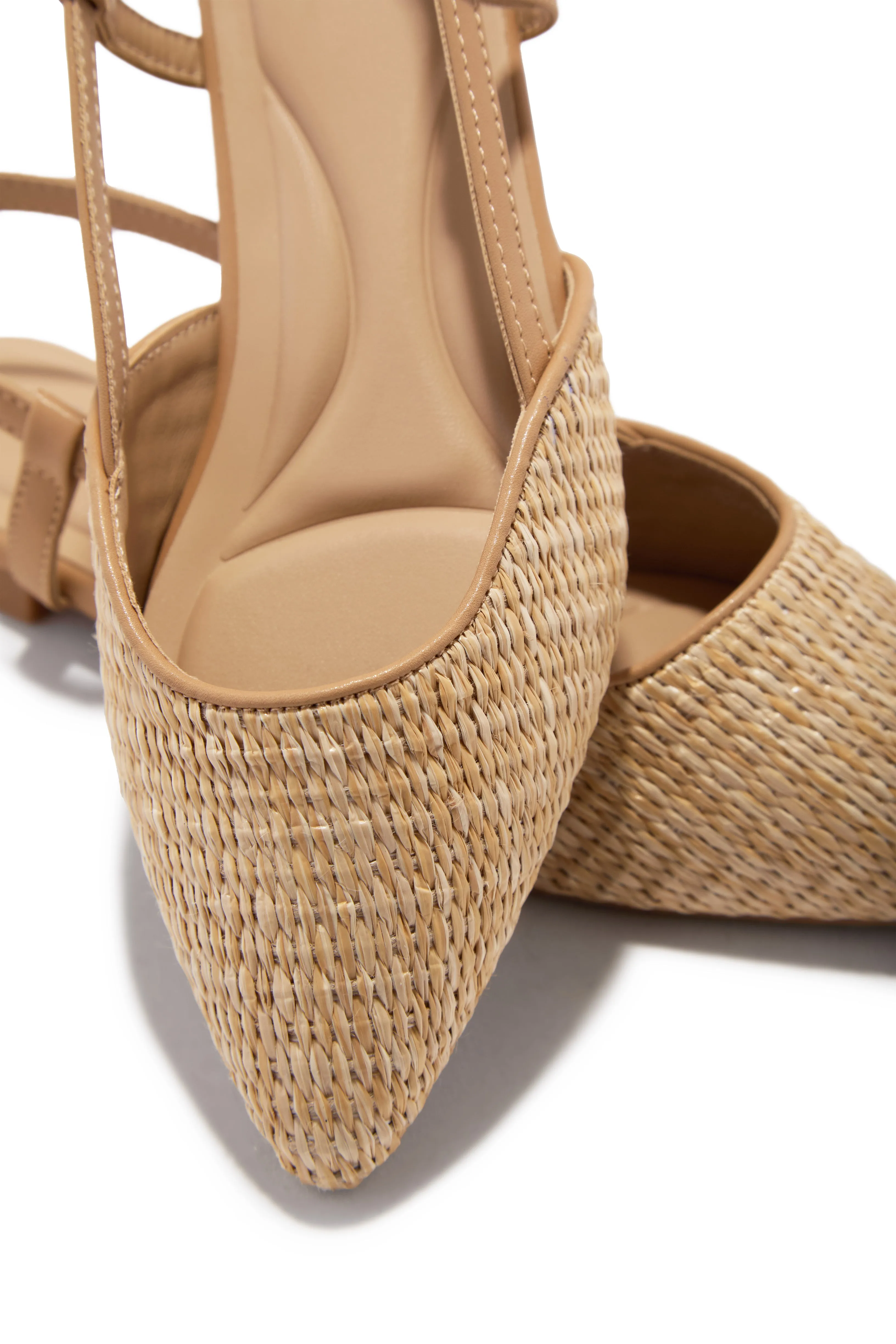 Serena Pointed Toe Slingback Flats - Natural sold by Miss Lola product image thumbnail 3
