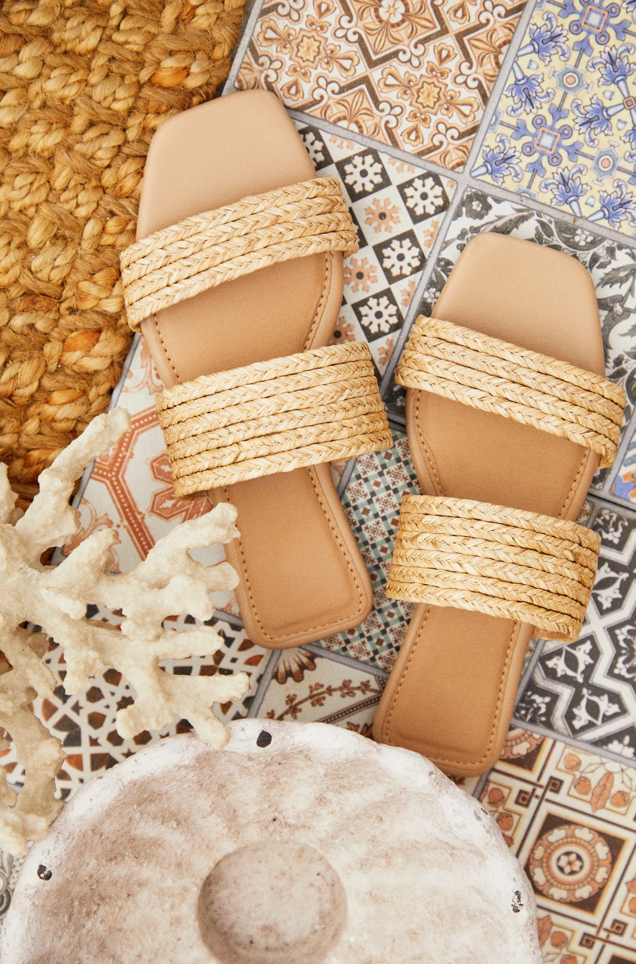 Paradise Found Slip On Sandals - Nude sold by Miss Lola