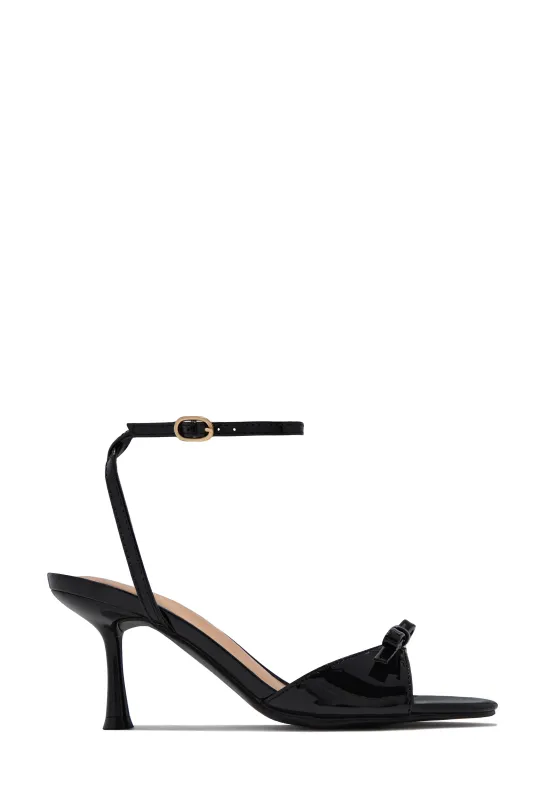 Aleah Ankle Strap Mid Heels - Black sold by Miss Lola