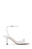 Aleah Ankle Strap Mid Heels - White sold by Miss Lola