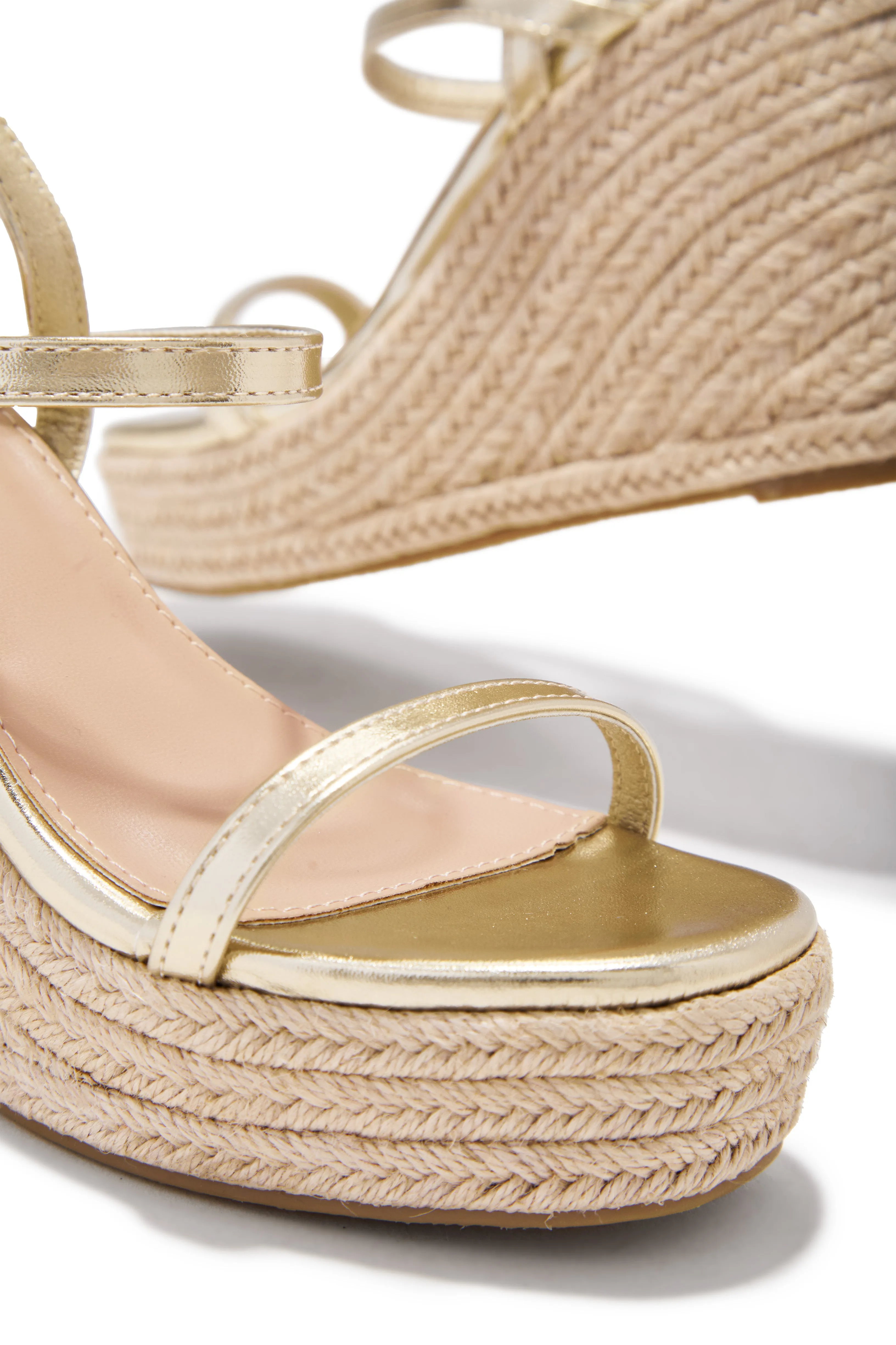 Ocean Shore Espadrille Platform Wedges - Gold sold by Miss Lola product image thumbnail 2