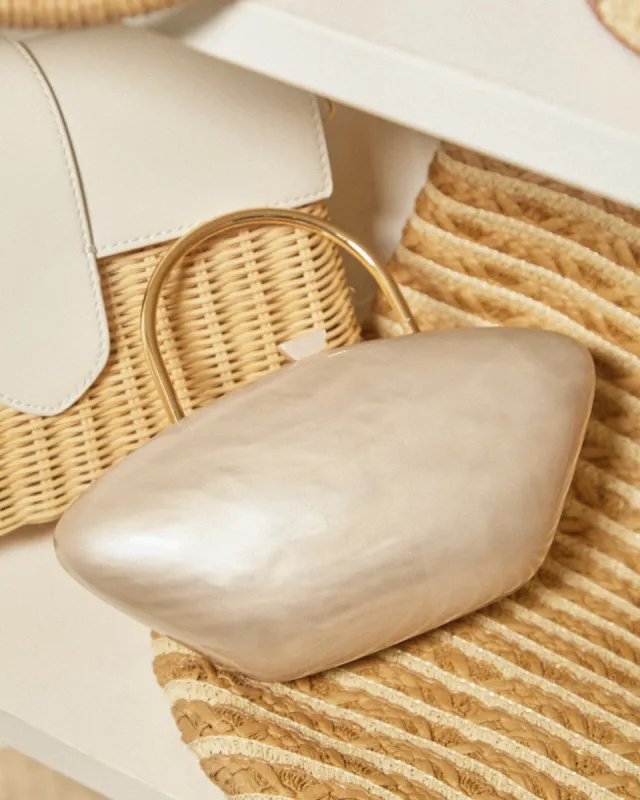 Imania Marble Top Handle Bag- Ivory sold by Miss Lola