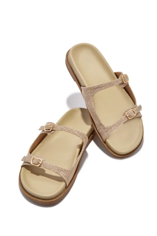 Santorini Beaches Slip On Sandals - Natural sold by Miss Lola