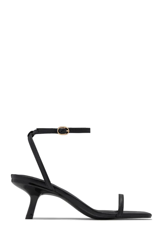 Karolay Ankle Strap Mid Heels - Black sold by Miss Lola
