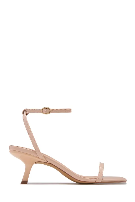Karolay Ankle Strap Mid Heels - Nude sold by Miss Lola