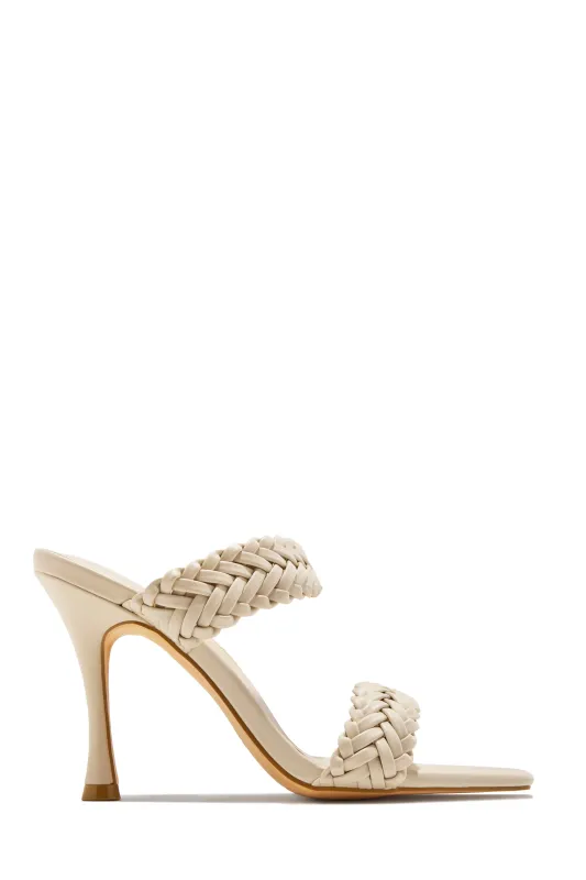 Allona Braided Strap Mules - Cream sold by Miss Lola