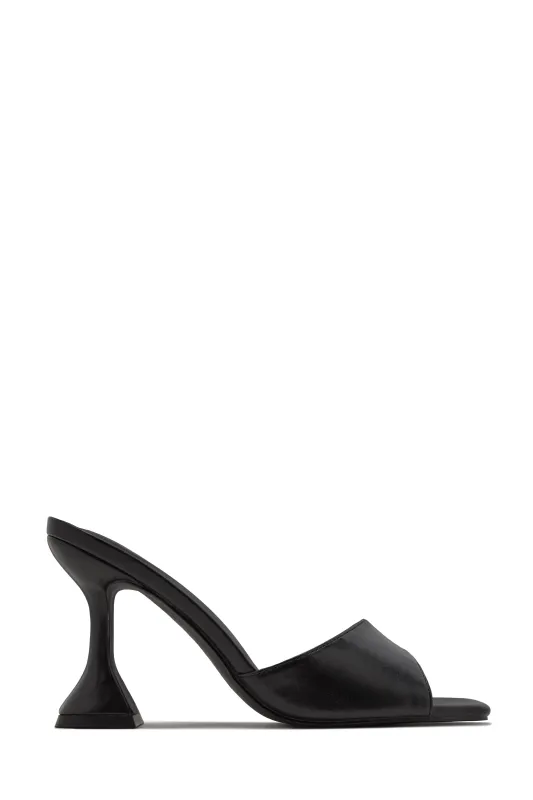 Jayne Mid Heel Mules - Black sold by Miss Lola
