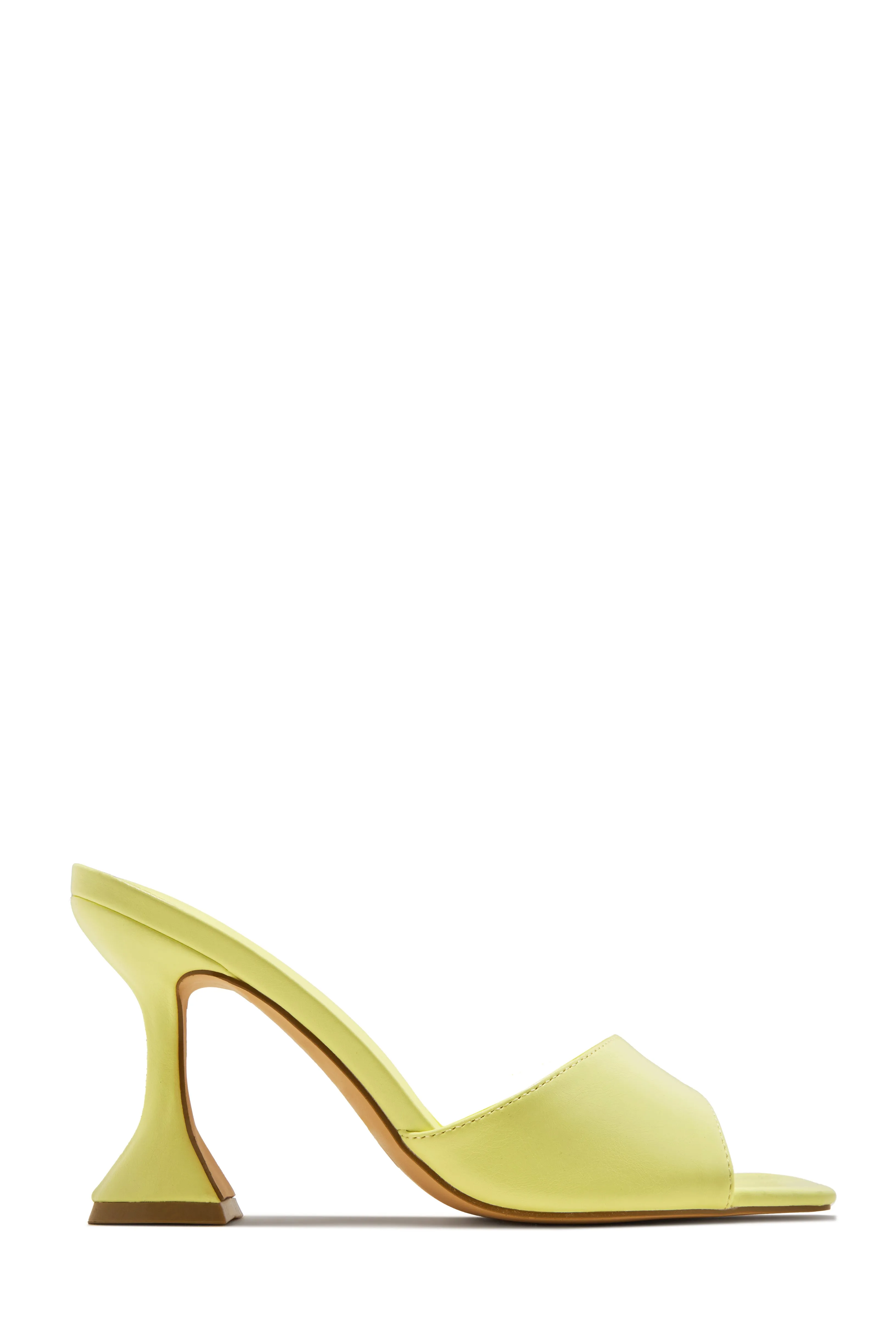 Jayne Mid Heel Mules - Yellow sold by Miss Lola