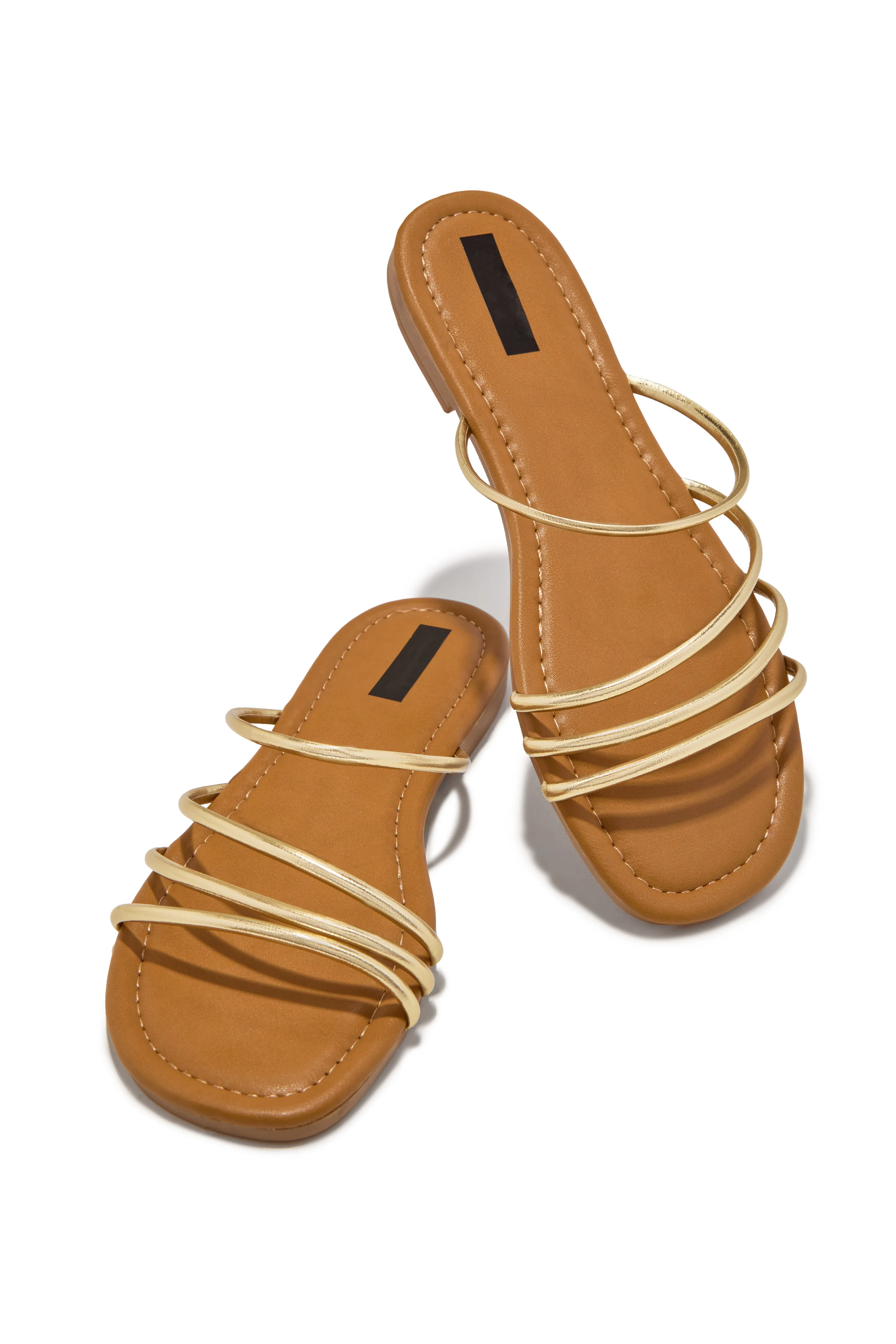 Sunny In Paradise Slip On Sandals - Gold sold by Miss Lola