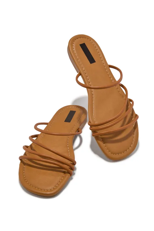 Sunny In Paradise Slip On Sandals - Tan sold by Miss Lola