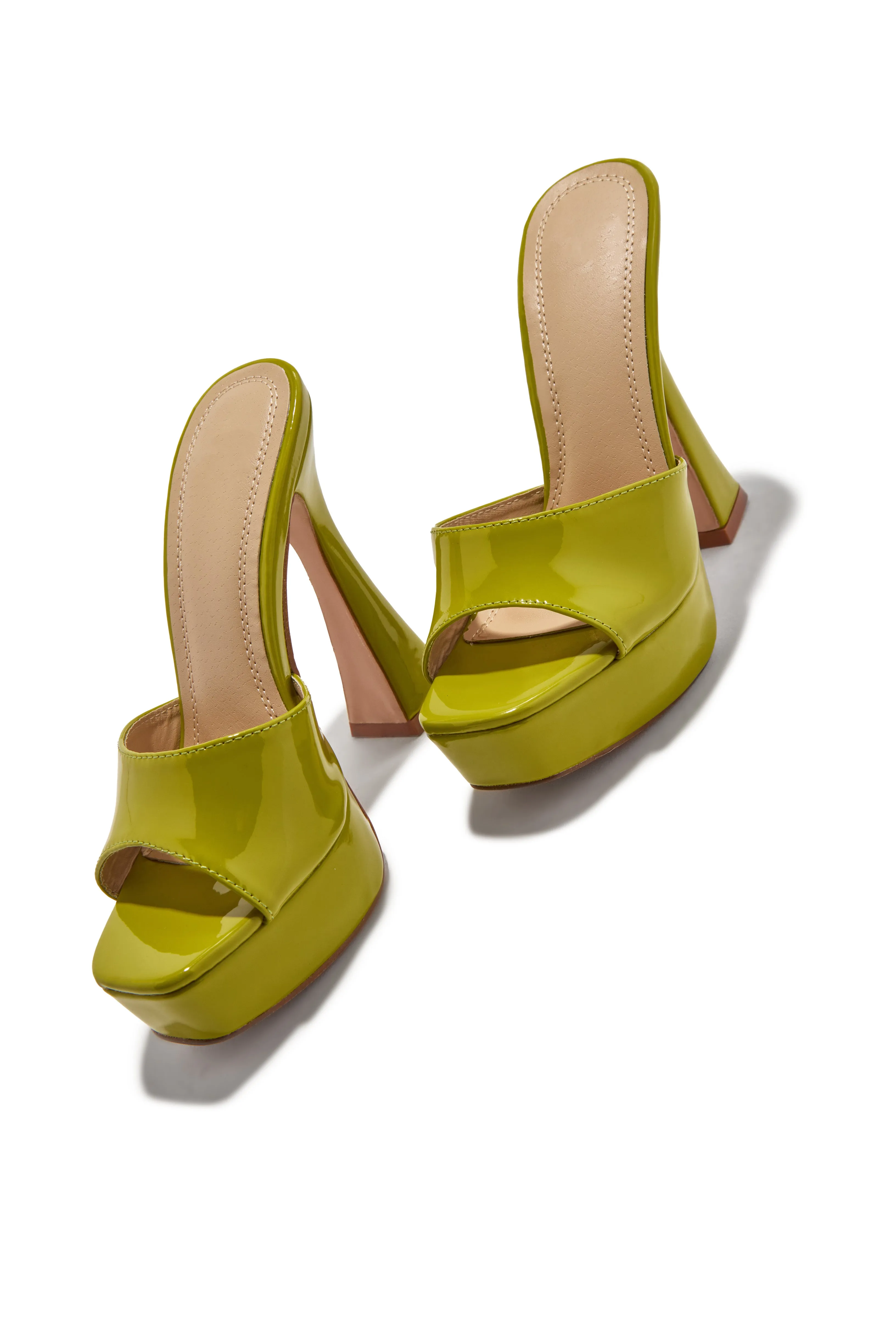 Jianna Platform Heel Mules - Lime sold by Miss Lola product image thumbnail 3
