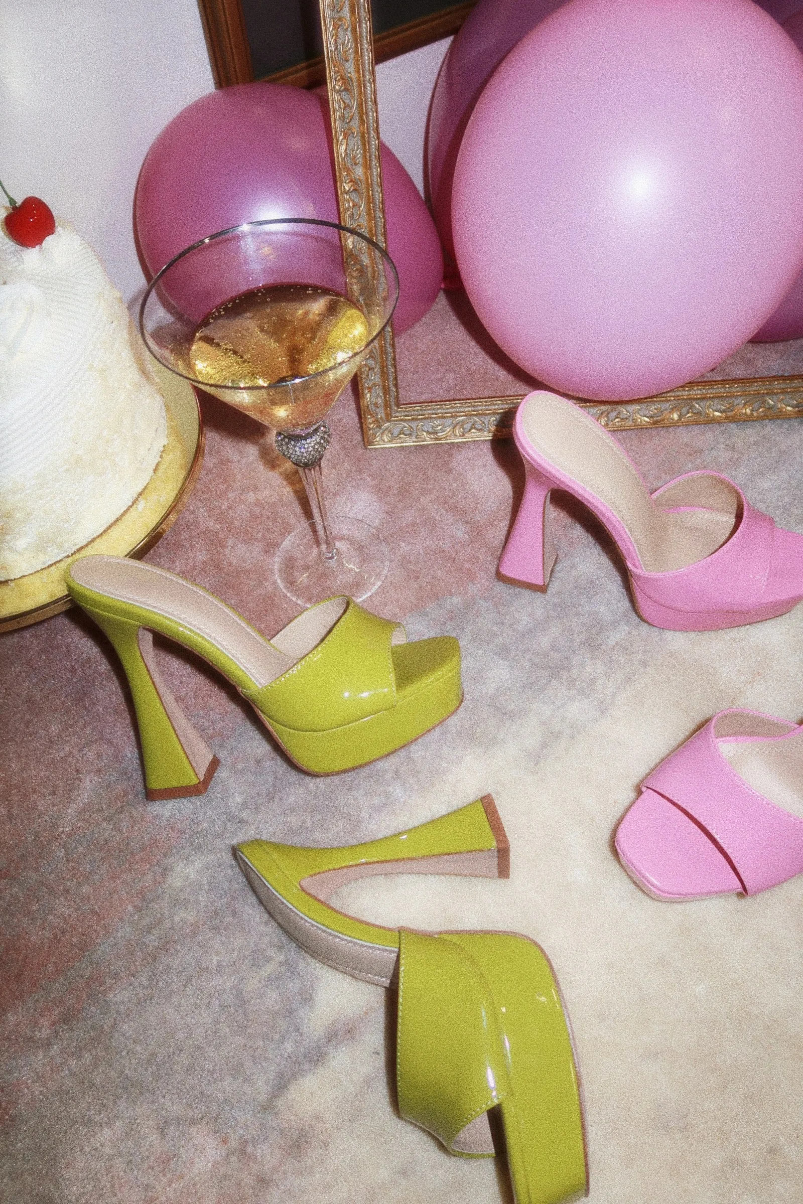 Jianna Platform Heel Mules - Lime sold by Miss Lola product image thumbnail 4