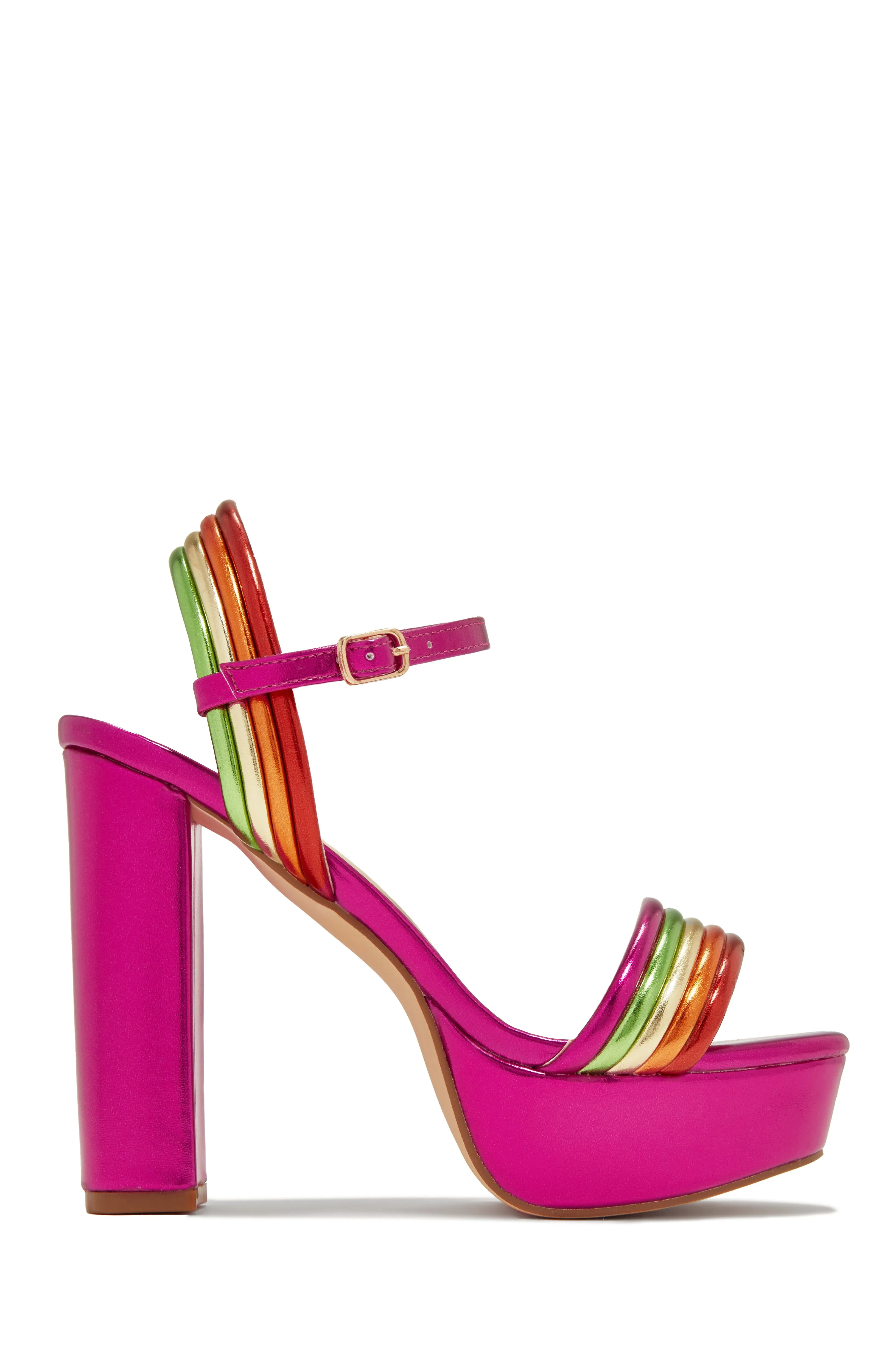 Ariana Block Platform High Heels - Pink sold by Miss Lola product image thumbnail 4