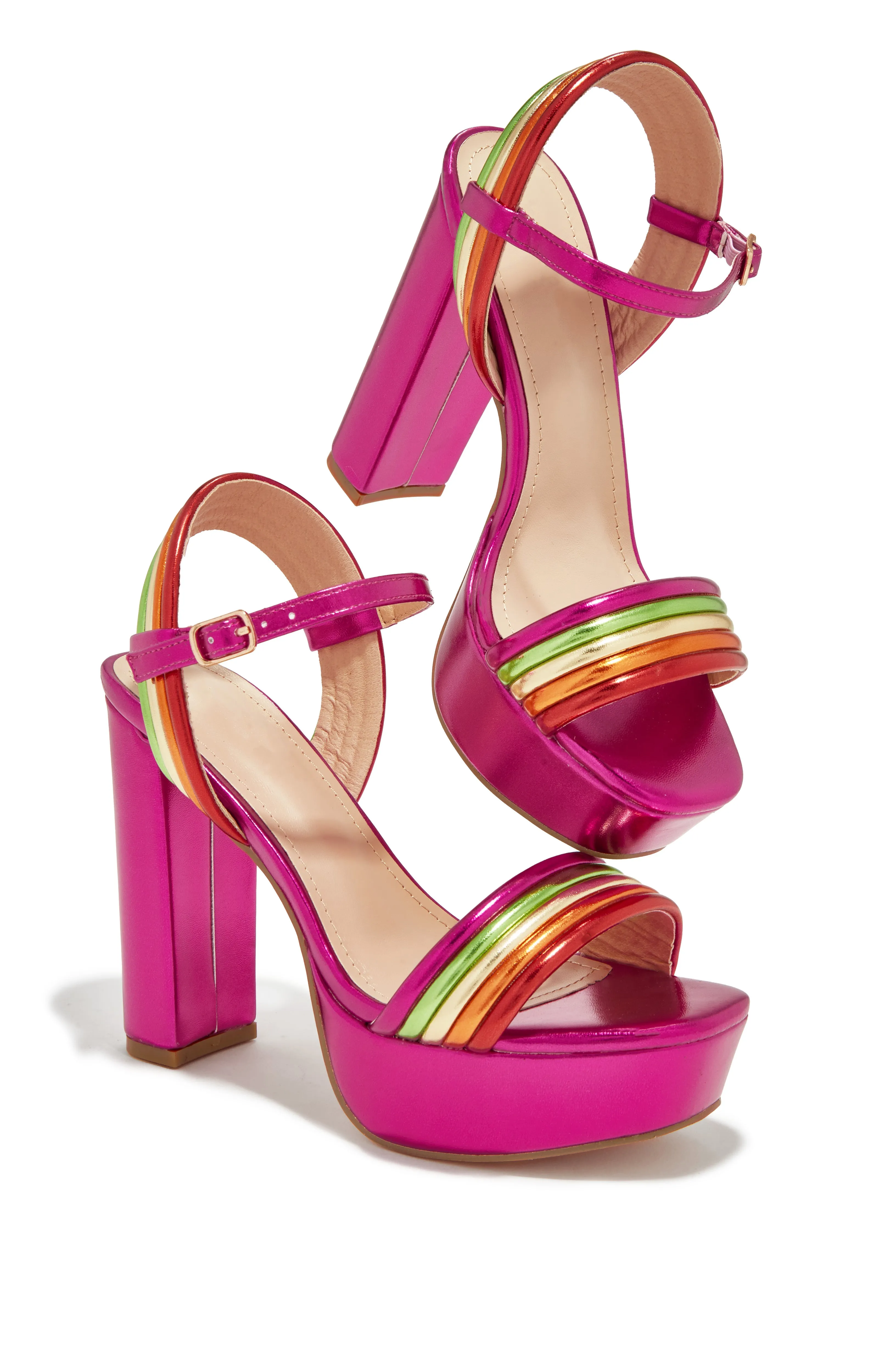 Ariana Block Platform High Heels - Pink sold by Miss Lola product image thumbnail 2