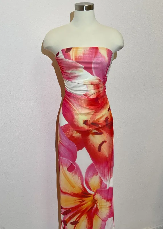 Sharon Strapless Maxi Dress - Floral sold by Miss Lola