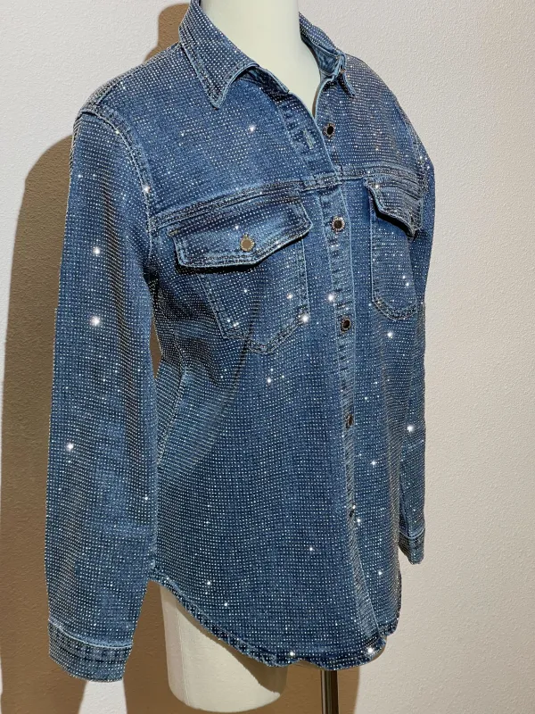 New Obsession Embellished Shacket - Denim sold by Miss Lola