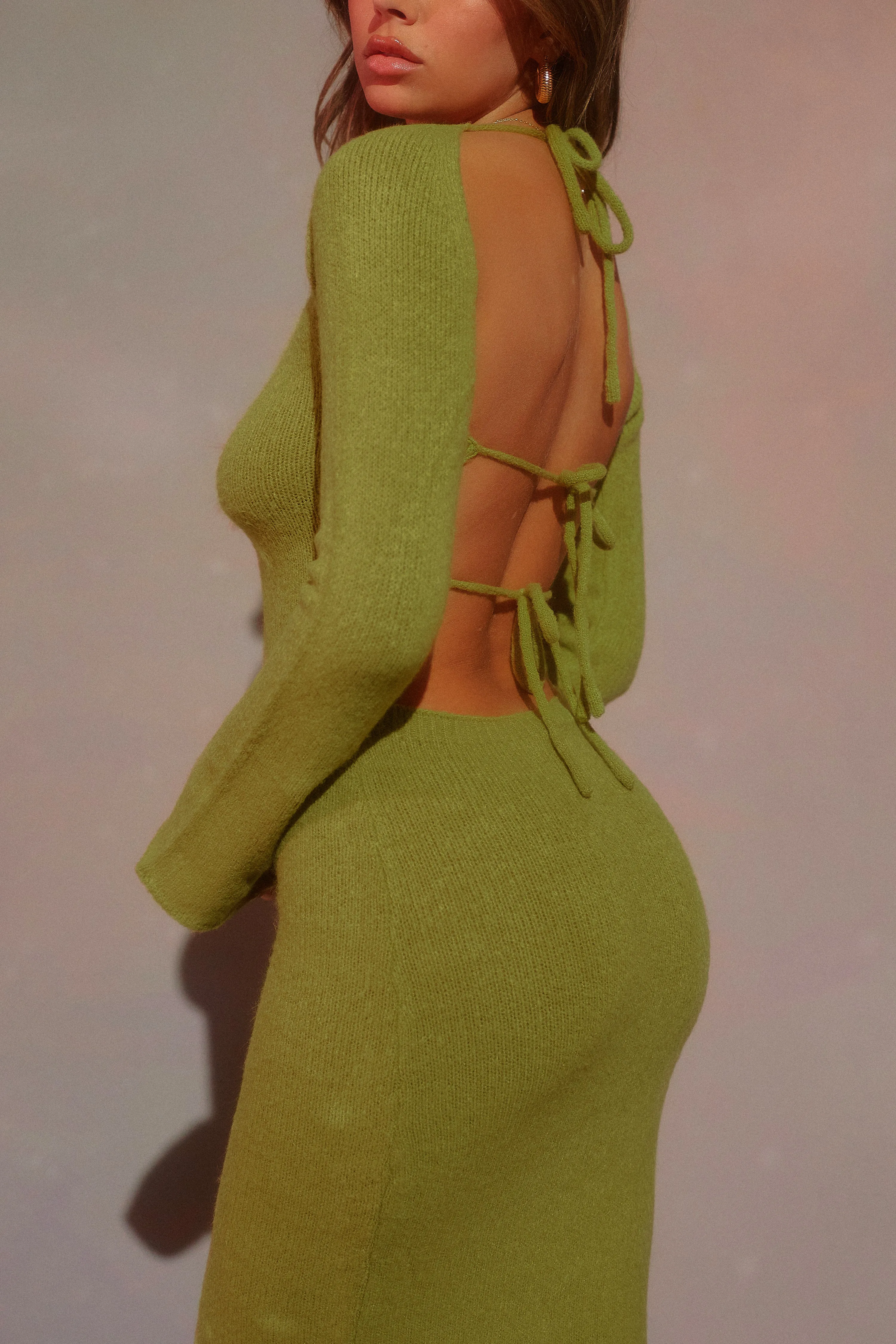 Andrea Long Sleeve Maxi Dress - Green sold by Miss Lola product image thumbnail 2
