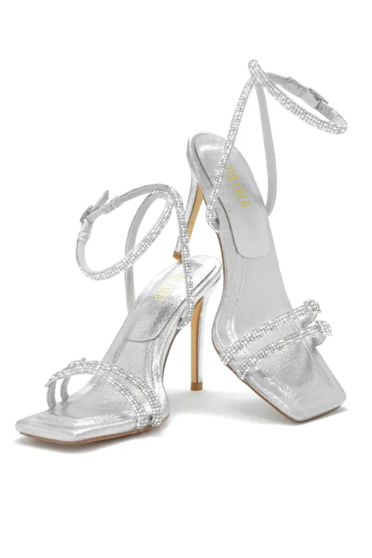 Miliana Embellished Heels - Silver sold by Miss Lola