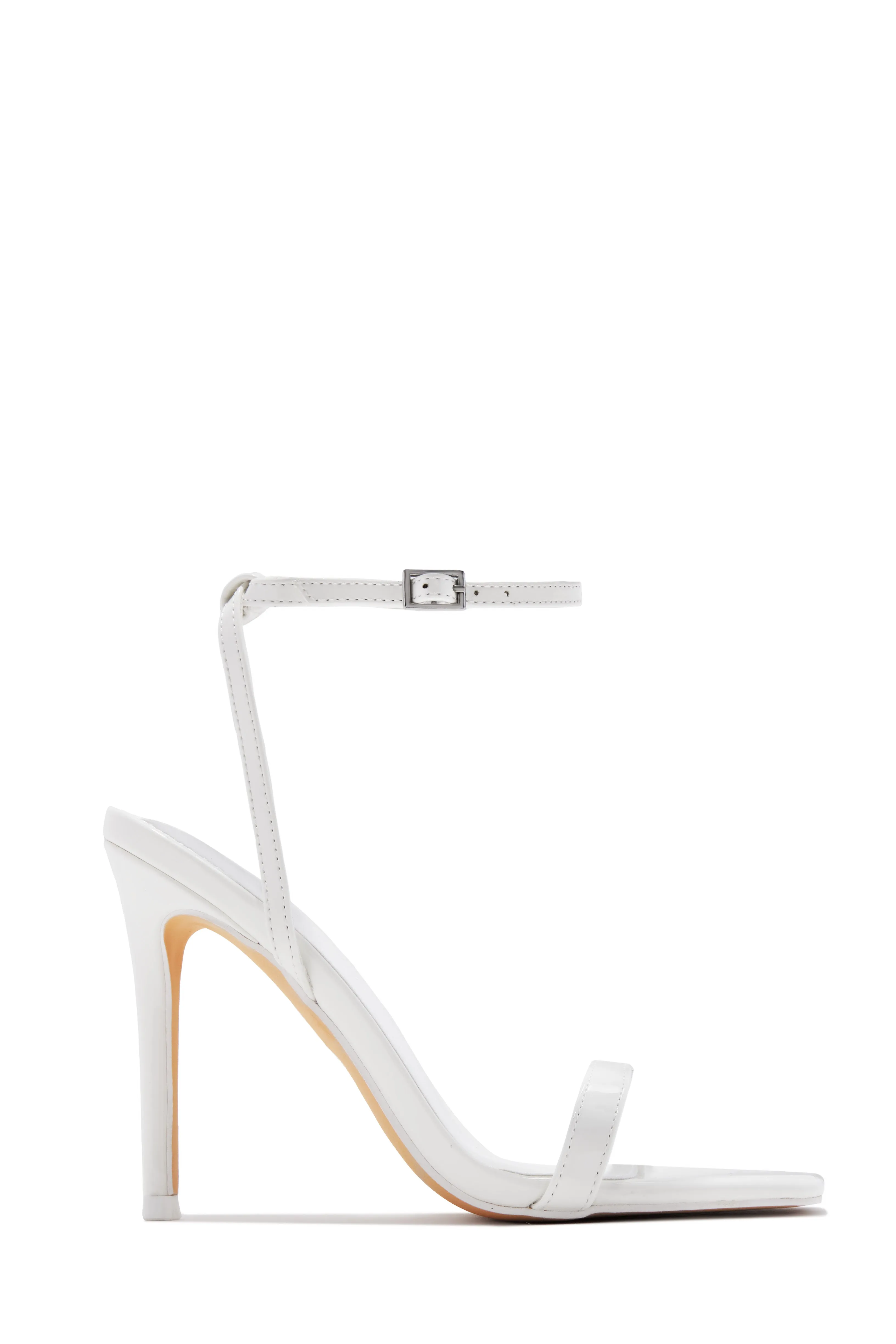 Evelin Single Sole Heels - White sold by Miss Lola