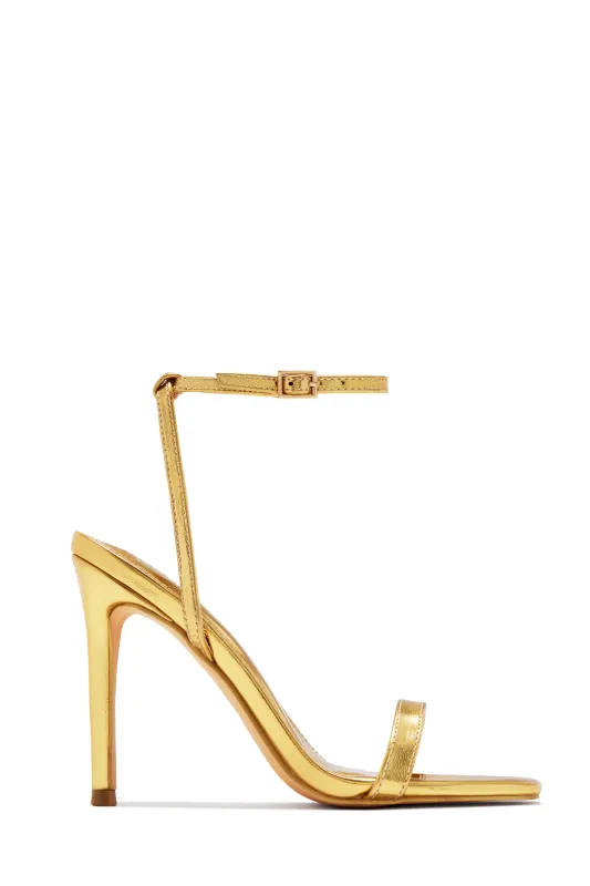 Evelin Single Sole Heels - Gold sold by Miss Lola