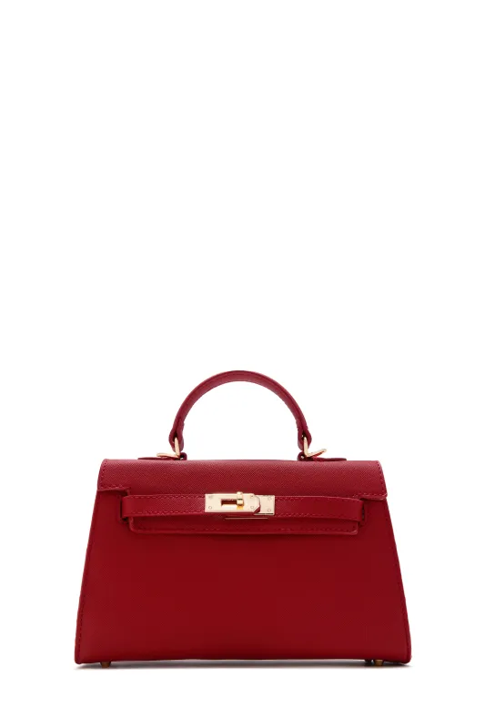 Nixie Structured Top Handle Mini Bag - Red sold by Miss Lola