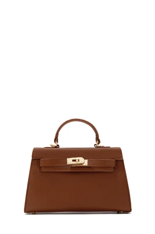 Nixie Structured Top Handle Mini Bag - Brown sold by Miss Lola