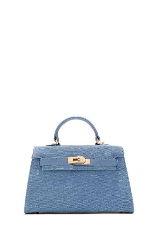 Nixie Structured Top Handle Mini Bag - Denim sold by Miss Lola