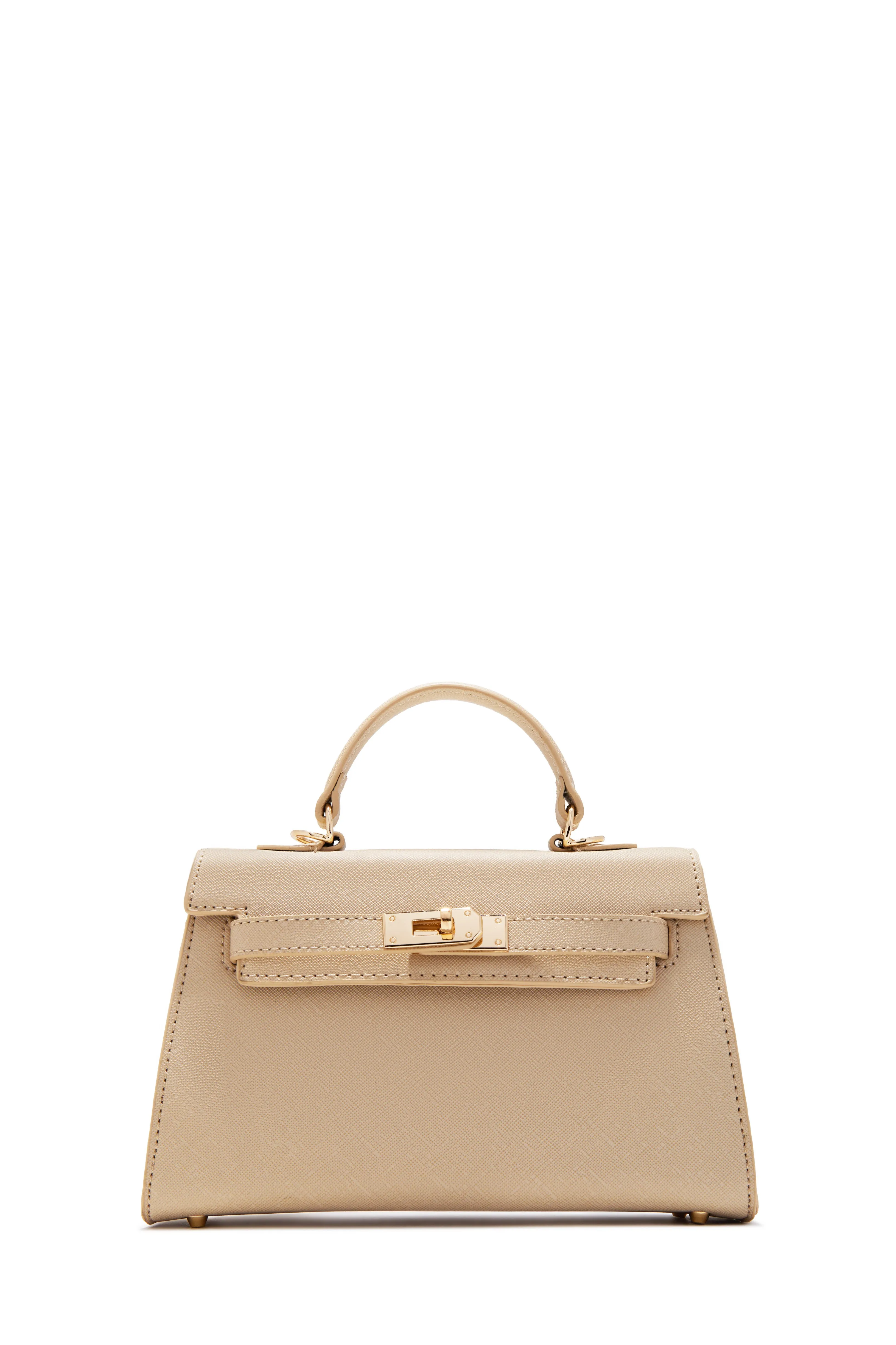 Nixie Structured Top Handle Mini Bag - Nude sold by Miss Lola