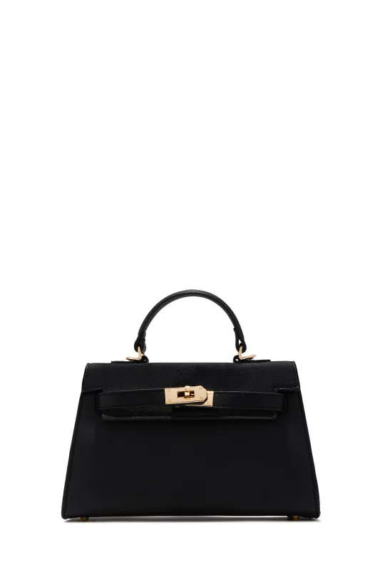 Nixie Structured Top Handle Mini Bag - Black sold by Miss Lola