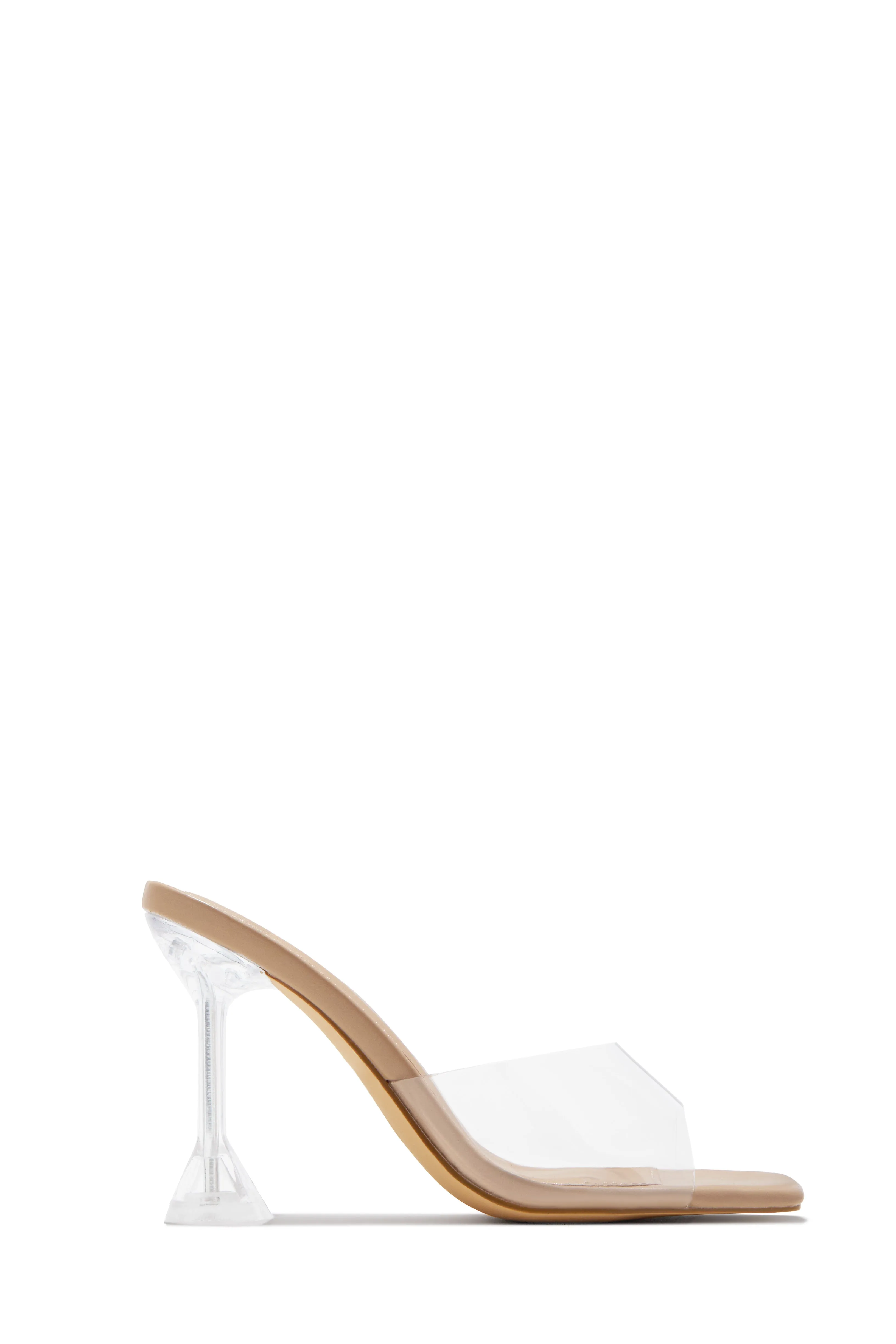 Demie Clear Strap Mule Heels - Nude sold by Miss Lola product image thumbnail 3