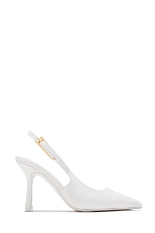 Caroline Slingback Pumps - White sold by Miss Lola