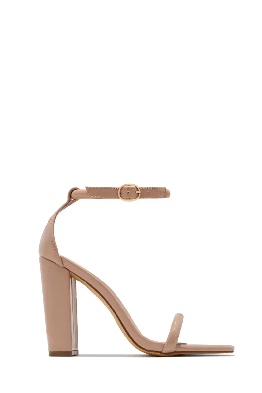 Marci Block Heels - Nude sold by Miss Lola