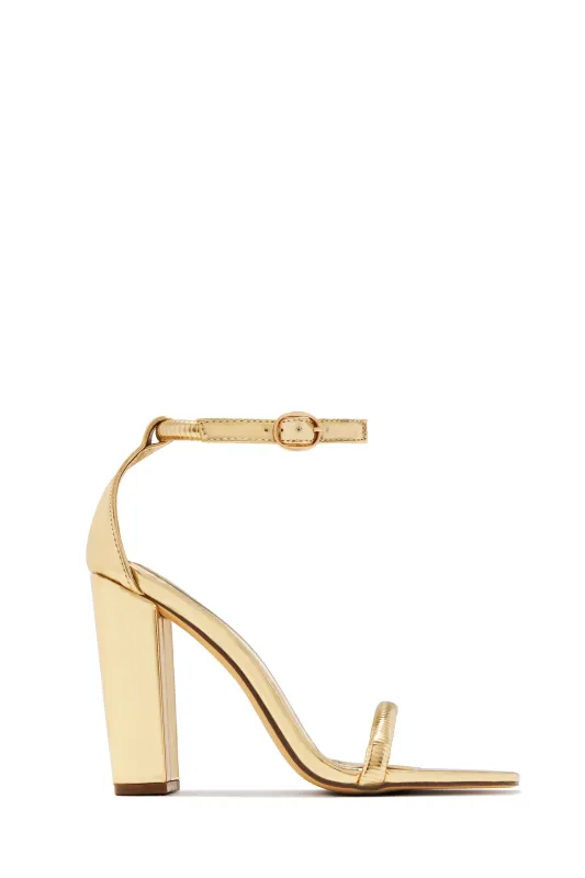 Marci Block Heels - Gold sold by Miss Lola