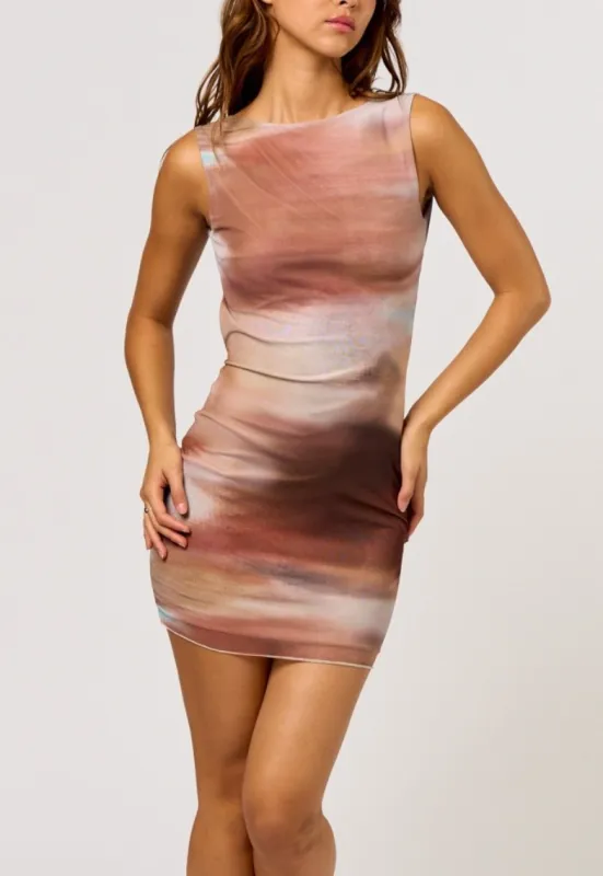 Alexxis Mini Dress - Brown sold by Miss Lola