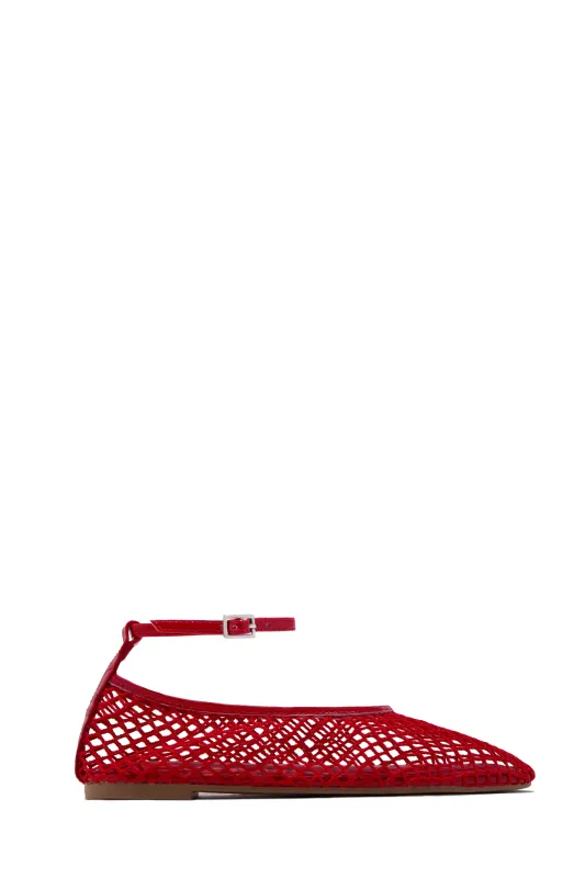 Kenley Mesh Flats - Red sold by Miss Lola
