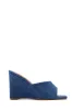 Izzie Slip On Wedge Mule Heels - Denim sold by Miss Lola