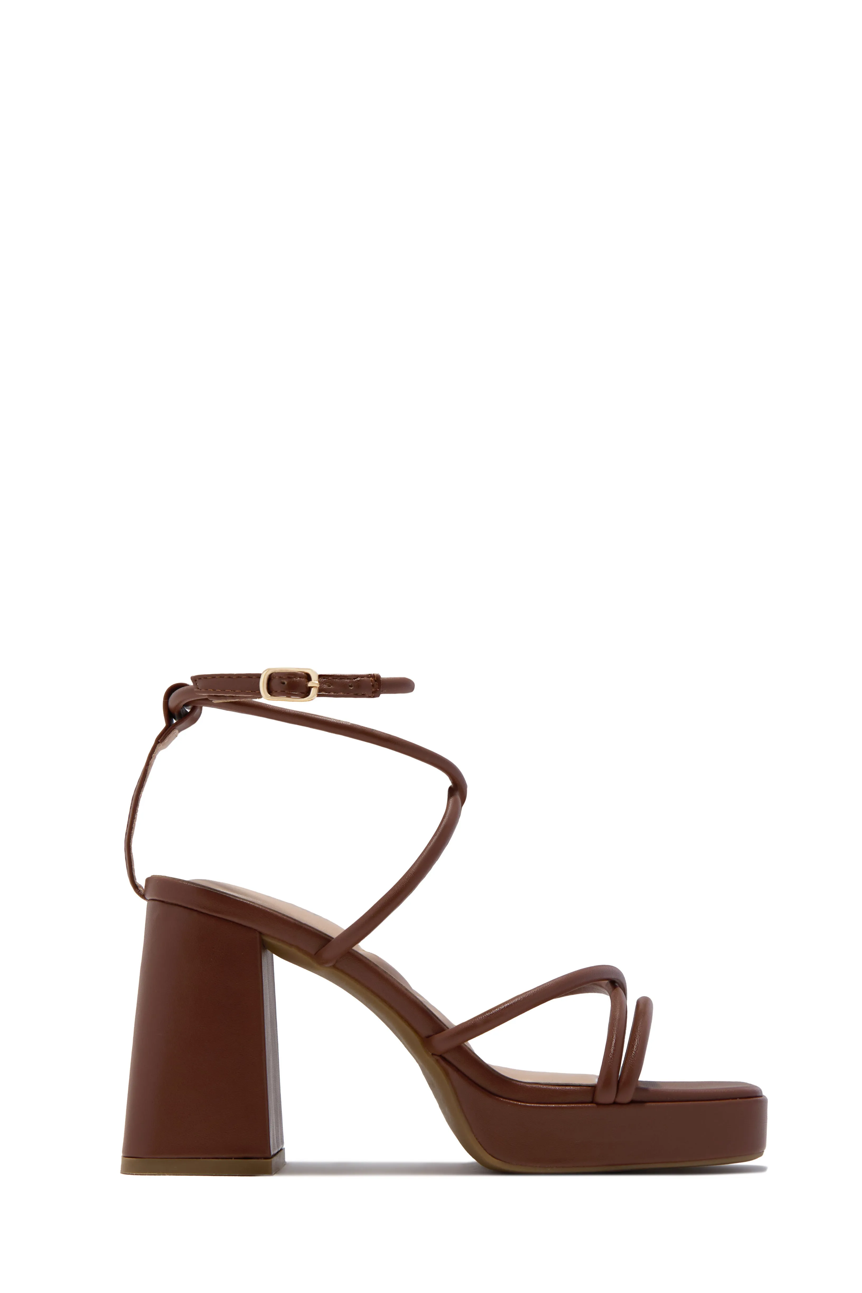 Kaylie Platform Block Heels - Brown sold by Miss Lola product image thumbnail 2