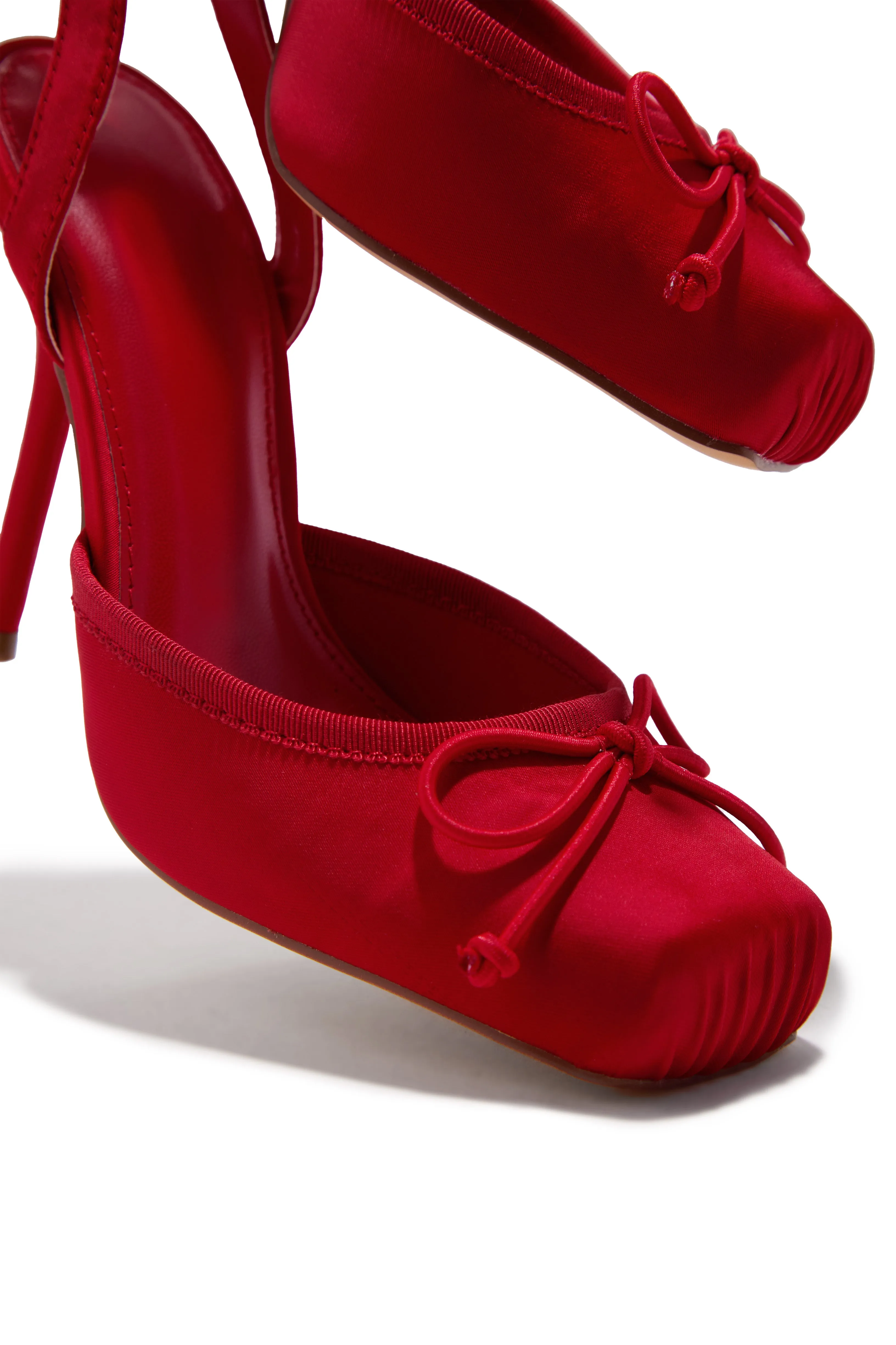 Klara Ballet Lace Up Heels - Red sold by Miss Lola product image thumbnail 2