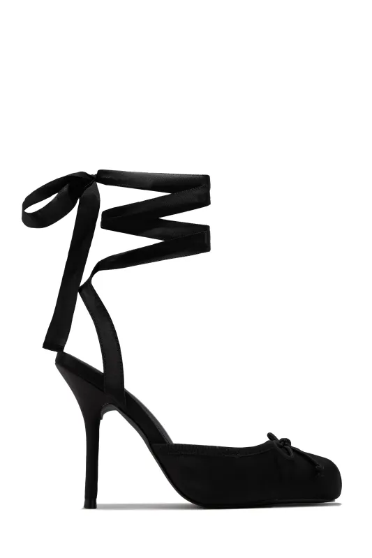 Klara Ballet Lace Up Heels - Black sold by Miss Lola