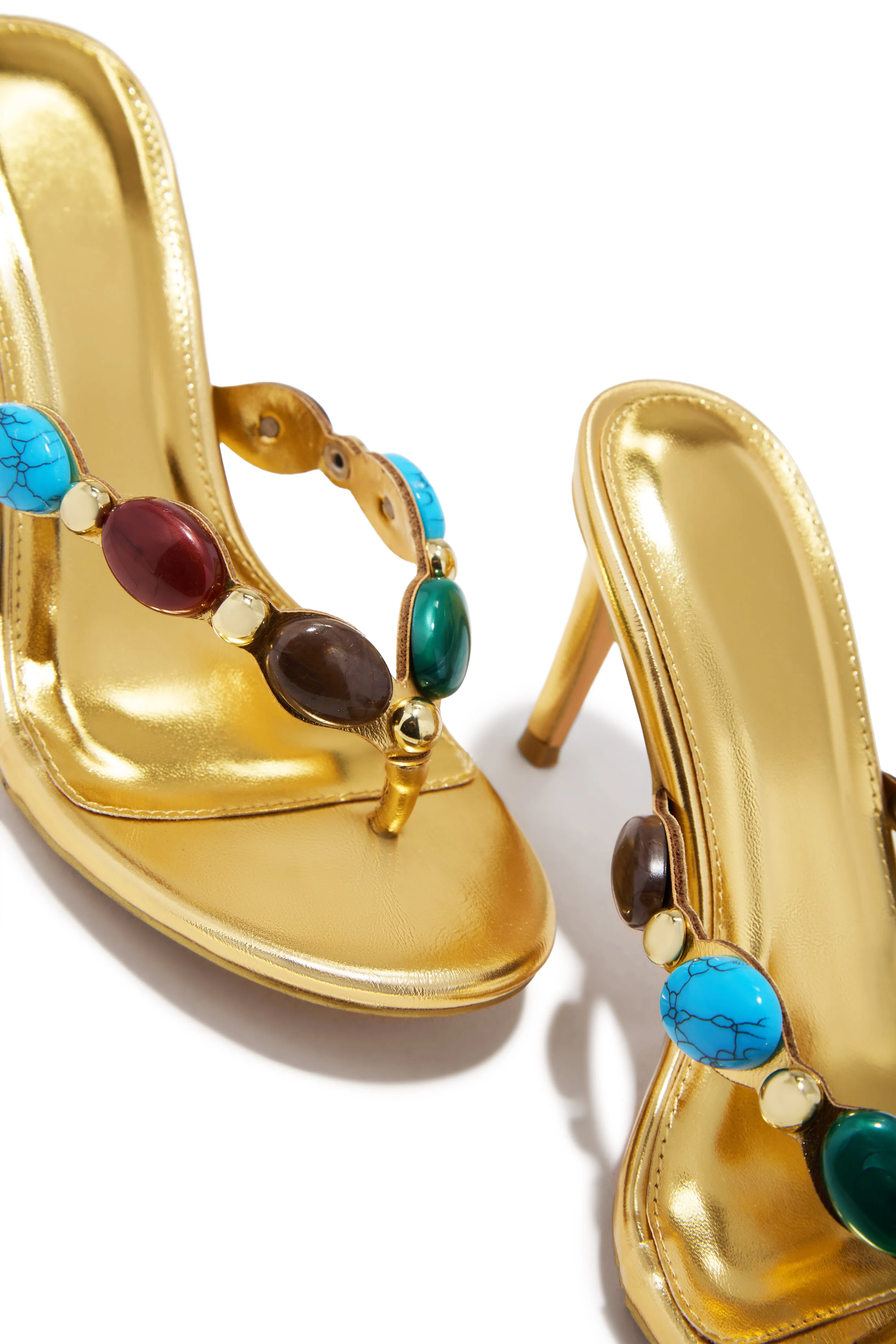 Kalani Mid Heel Mules - Gold sold by Miss Lola product image thumbnail 2
