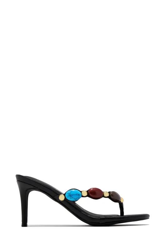 Kalani Mid Heel Mules - Black sold by Miss Lola