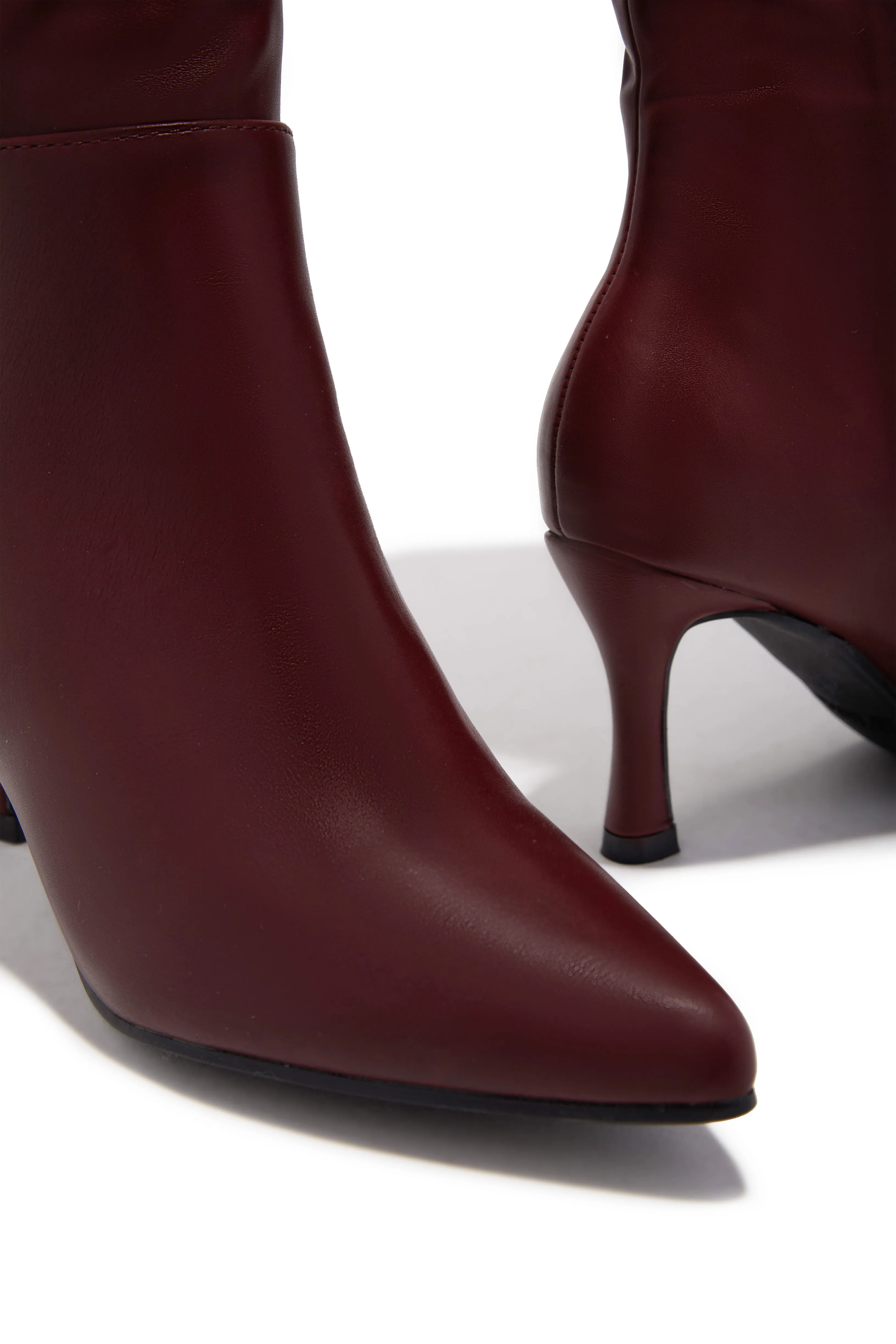 Zama Knee High Heel Boots - Wine sold by Miss Lola product image thumbnail 2