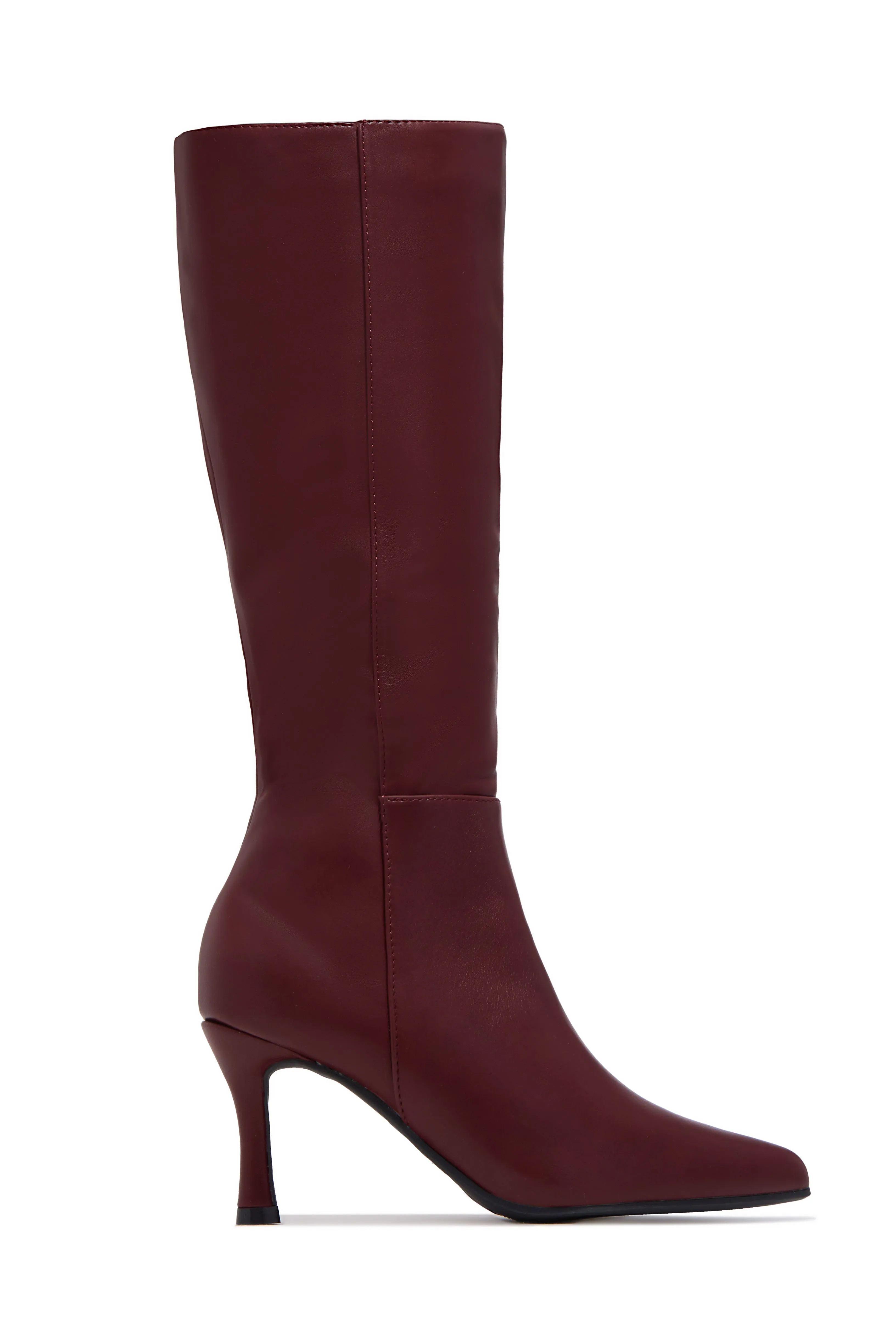 Zama Knee High Heel Boots - Wine sold by Miss Lola product image thumbnail 3